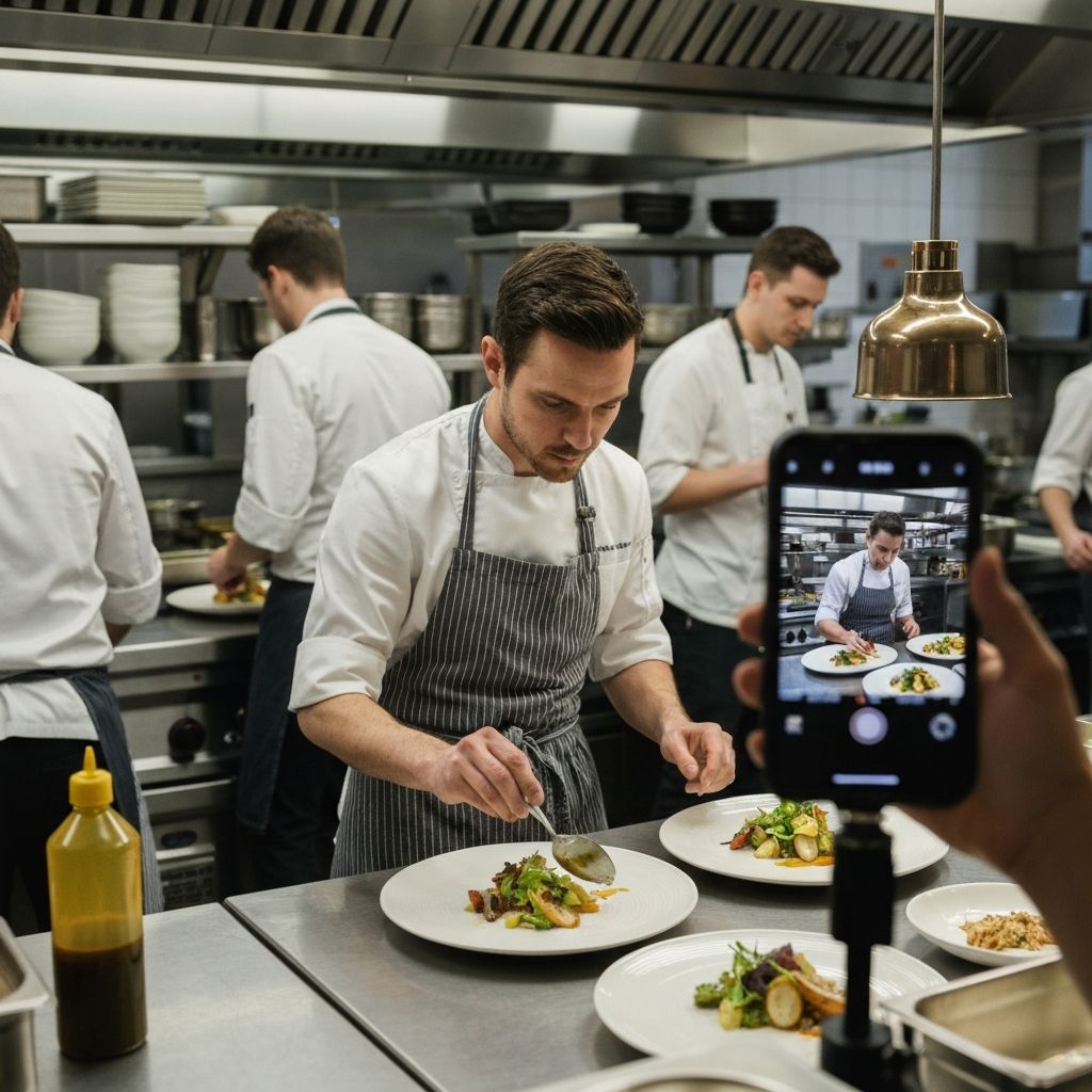 Chef sharing behind-the-scenes content